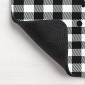 Whimsical Rentier Face Black Buffalo Kariert Mousepad (Ecke)