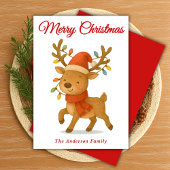 Whimsical Rentier mit String Lights Weihnachten