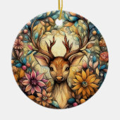 Whimsical Rentier Weihnachten individuell anpassba Keramik Ornament (Vorne)