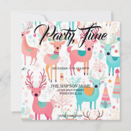 Whimsical Rentier Weihnachtsfeier Party Einladung