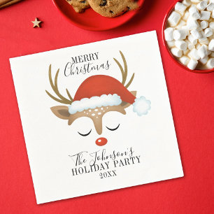 Whimsical Rentier Weihnachtsfeiertag Napkins Serviette