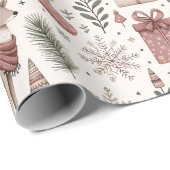 Whimsical Rentier Woodland Weihnachten Geschenkpapier (Rolleneckpunkt)