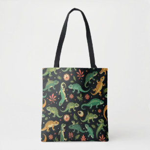 Whimsical Reptile Realm Wird Colorful Lizard Tasche