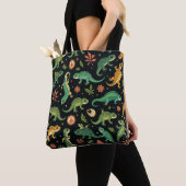 Whimsical Reptile Realm Wird Colorful Lizard Tasche (Von Nahem)
