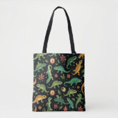 Whimsical Reptile Realm Wird Colorful Lizard Tasche (Vorderseite)