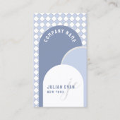 Whimsical Retro Arch Dusty Blue Business Card Visitenkarte (Vorderseite)