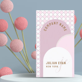 Whimsical Retro Arch Dusty Pink Business Card Visitenkarte