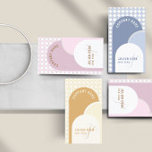 Whimsical Retro Arch Dusty Pink Business Card Visitenkarte