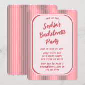 Whimsical Retro Bachelorette Party Vintage Red Einladung (Vorne/Hinten)