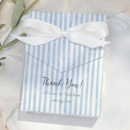 Whimsical Retro Blaue Streifen Danke Hochzeit Geschenkschachtel