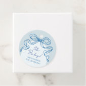 Whimsical Retro Blue Hand Drawn Bow Baby Dusche Geschenkanhänger (Beispiel)