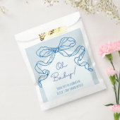 Whimsical Retro Blue Hand Drawn Bow Baby Dusche Geschenktütchen (Versiegelt)