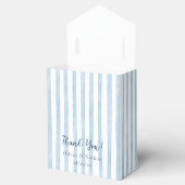 Whimsical Retro Blue Stripes Thank You Wedding Geschenkschachtel (Geöffnet)