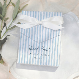 Whimsical Retro Blue Stripes Thank You Wedding Geschenkschachtel
