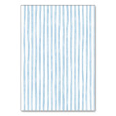 Whimsical Retro Blue Stripes Wedding Table Number Tischnummer (Rückseite)