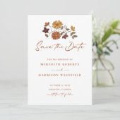 Whimsical Retro Boho Floral Wedding Save The Date (Stehend Vorderseite)