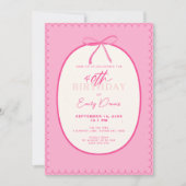 Whimsical Retro Border 40. Geburtstag Party Einladung (Vorderseite)