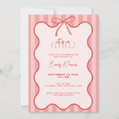 Whimsical Retro Border Baby Dusche Einladung (Vorderseite)