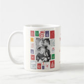 Whimsical Retro Briefmarke Weihnachts Illustration Kaffeetasse (Links)