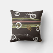 Whimsical Retro Brown Owls Familie Nest Niedlich C Kissen (Rückseite)