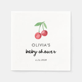 Whimsical Retro Cherries | Babyparty Serviette