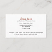 Whimsical Retro Child Hund rufen die Kindermädchen Visitenkarte (Rückseite)