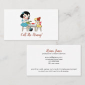 Whimsical Retro Child Hund rufen die Kindermädchen Visitenkarte (Vorne/Hinten)