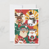 Whimsical Retro Christmas Cheer Card Dankeskarte (Rückseite)
