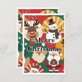 Whimsical Retro Christmas Cheer Card Dankeskarte (Vorne/Hinten)