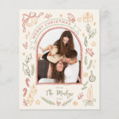 Whimsical Retro Christmas Doodle Foto Budget (Vorderseite)
