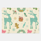 Whimsical Retro Christmas Doodles Geschenkpapier Set (Vorderseite 2)