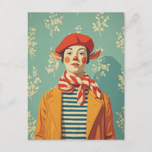 Whimsical Retro Christmas Elf Feiertagspostkarte