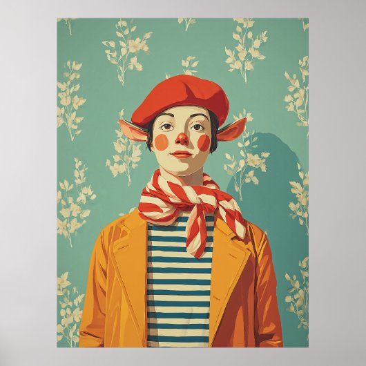 Whimsical Retro Christmas Elf Poster (Vorne)