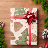 Whimsical Retro Christmas Lebkuchen, Aquarell Geschenkpapier
