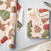 Whimsical Retro Christmas Lebkuchen, Aquarell Geschenkpapier