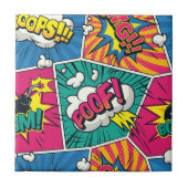 Whimsical Retro Comic Blast - Pop Art Fliese (Vorderseite)
