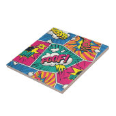 Whimsical Retro Comic Blast - Pop Art Fliese (Seite)