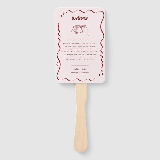 Whimsical Retro Doodle Art | Begrüßung Fächer (Vorderseite)