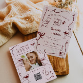 Whimsical Retro Doodle Art | Hochzeit Einladung