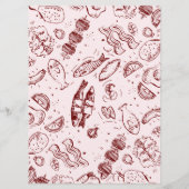 Whimsical Retro Doodle Art | Hochzeit Menükarte (Rückseite)