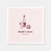 Whimsical Retro Doodle Art | Hochzeit von Napkins Serviette (Vorderseite)