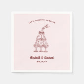 Whimsical Retro Doodle Art | Hochzeit von Napkins Serviette (Vorderseite)