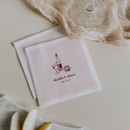 Whimsical Retro Doodle Art | Hochzeit von Napkins Serviette