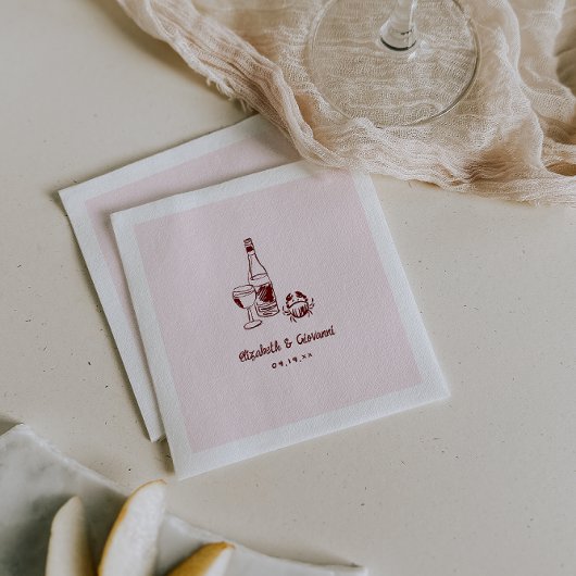 Whimsical Retro Doodle Art | Hochzeit von Napkins Serviette