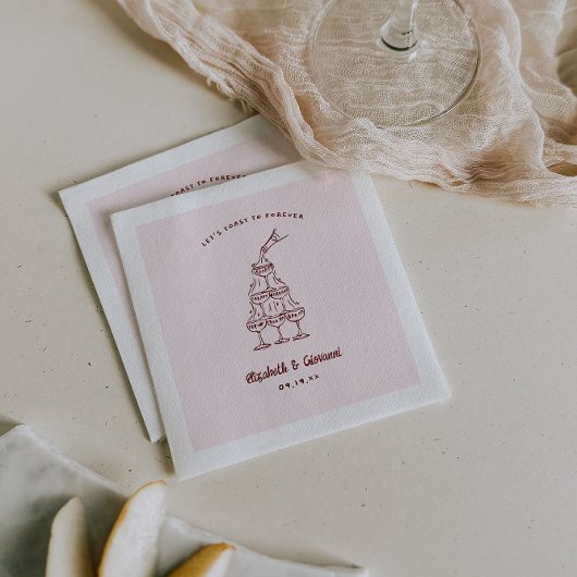 Whimsical Retro Doodle Art | Hochzeit von Napkins Serviette