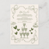 Whimsical Retro Doodle Art Wedding Begleitkarte (Vorderseite)