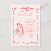 Whimsical Retro Doodle Art Wedding Begleitkarte (Vorderseite)