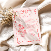 Whimsical Retro Doodle Art Wedding Begleitkarte