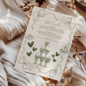 Whimsical Retro Doodle Art Wedding Begleitkarte