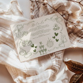 Whimsical Retro Doodle Art Wedding Begleitkarte